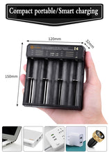 Load image into Gallery viewer, wissblue i4 21700 18650 Battery Charger 3.7v/1.5v 2A Fast Charger for 26650 18650 18490 18350 17670 17500 16340 14500 Li-Ion Batteries, RCR123A, Ni-MH Ni-Cd A AA AAA